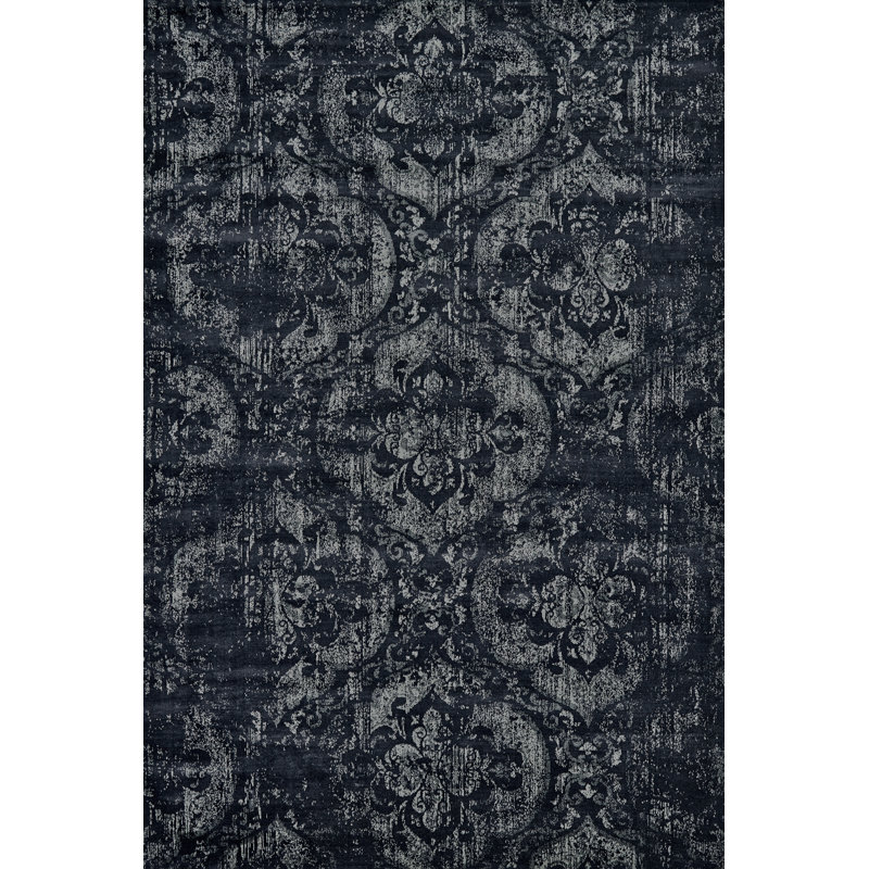 Elissha Viscose Oriental Indoor Rug, Rectangle 9'2" x 12'2"