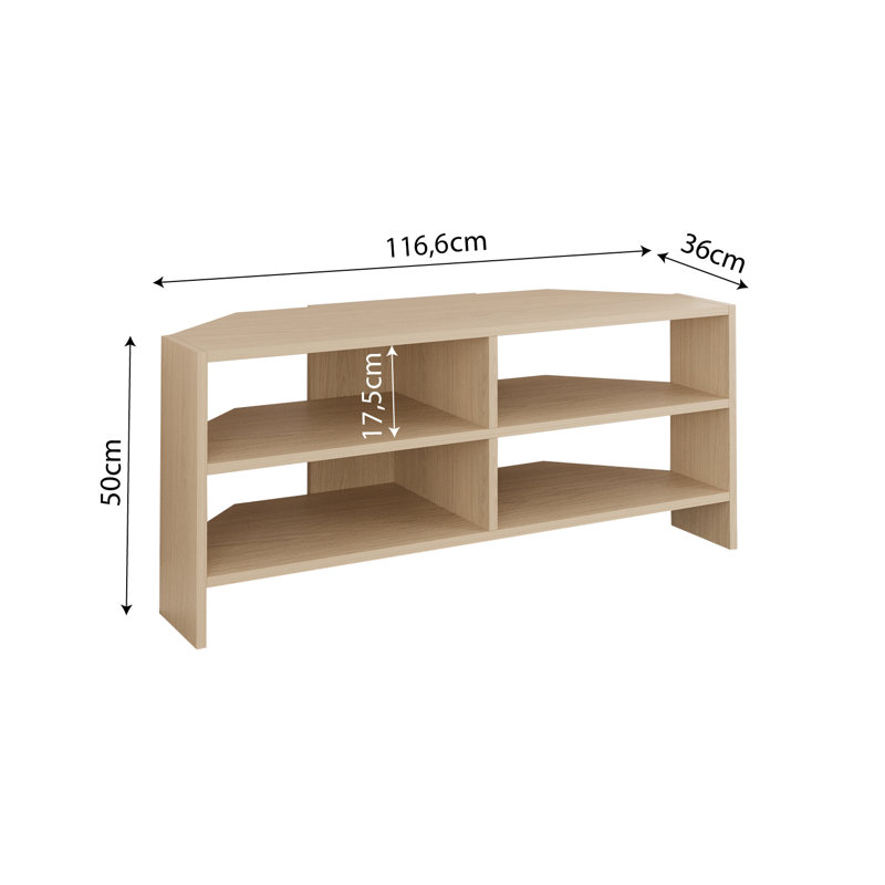 Roy Corner TV Unit for 43–48 Inch TVs, Modern Corner TV Stand Cabinet with Storage Shelves, Space Saving Media Console for Living Room, Compact Television Stand with 6 Colour Options