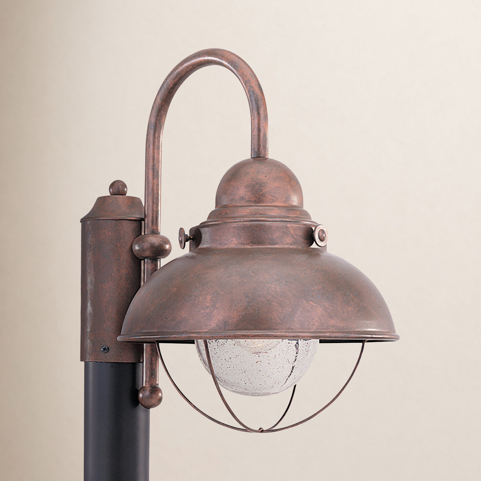 Audrey Seeded Metal Outdoor Lantern Head, Weathered Copper