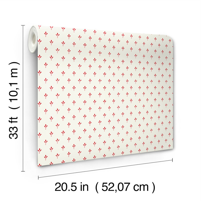 Charm Wallpaper, Red/Taupe