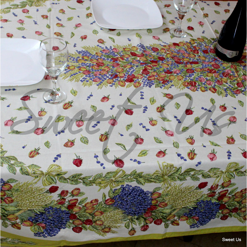 Nappe rectangulaire en coton lavable résistante aux taches