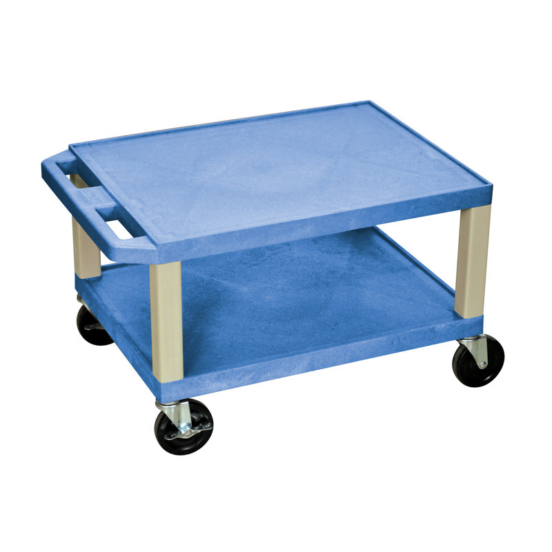 Tuffy 16'' H AV Cart with Wheels, Putty, Red