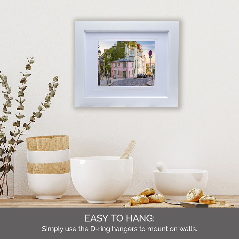 Mikasa Glossy Portrait Picture Frame, 8x10 Inch Photo, White, 11 x 14