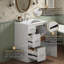Ensemble de meuble-lavabo autoportant 24 po avec lavabo en céramique et armoire de rangement, 2 tiroirs, 1 tablette et 1 porte à fermeture douce-475873273-475873272