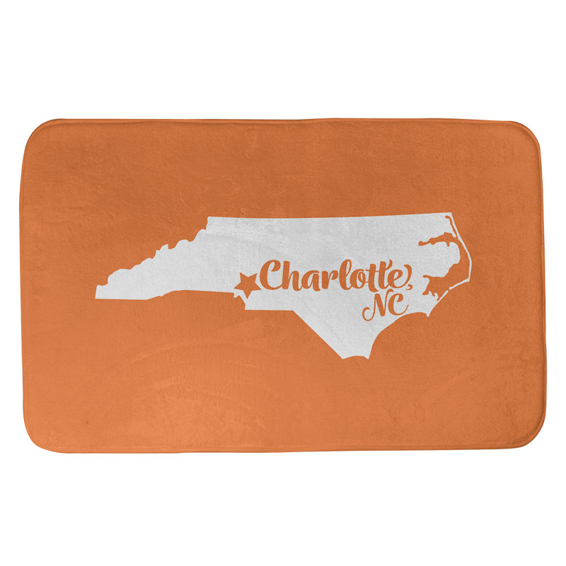 Tapis pour salle de bain en microfibre rectangulaire antidérapant antidérapant, L 21 po x L 34 po, Orange