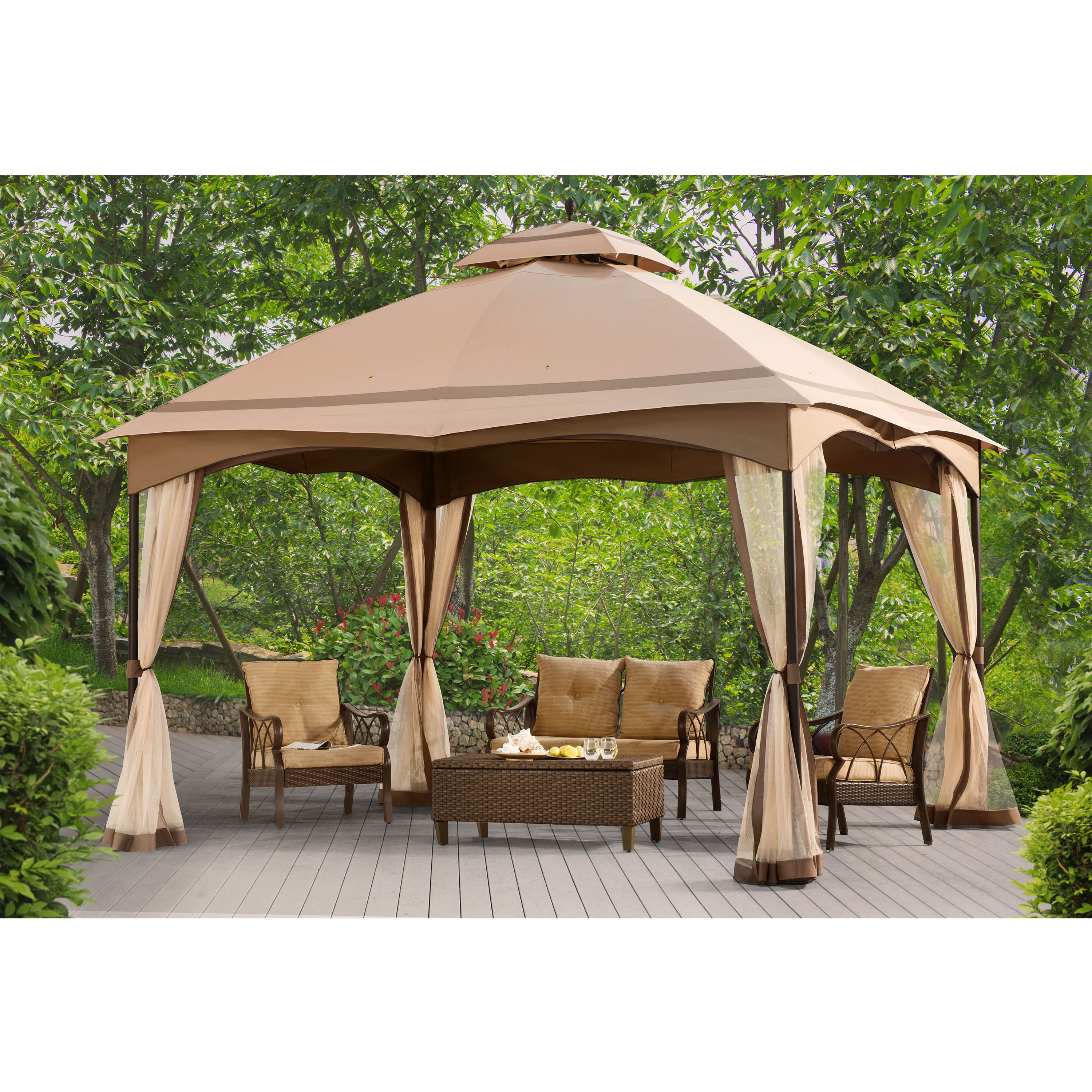 12 x 10 outlet gazebo with mosquito netting