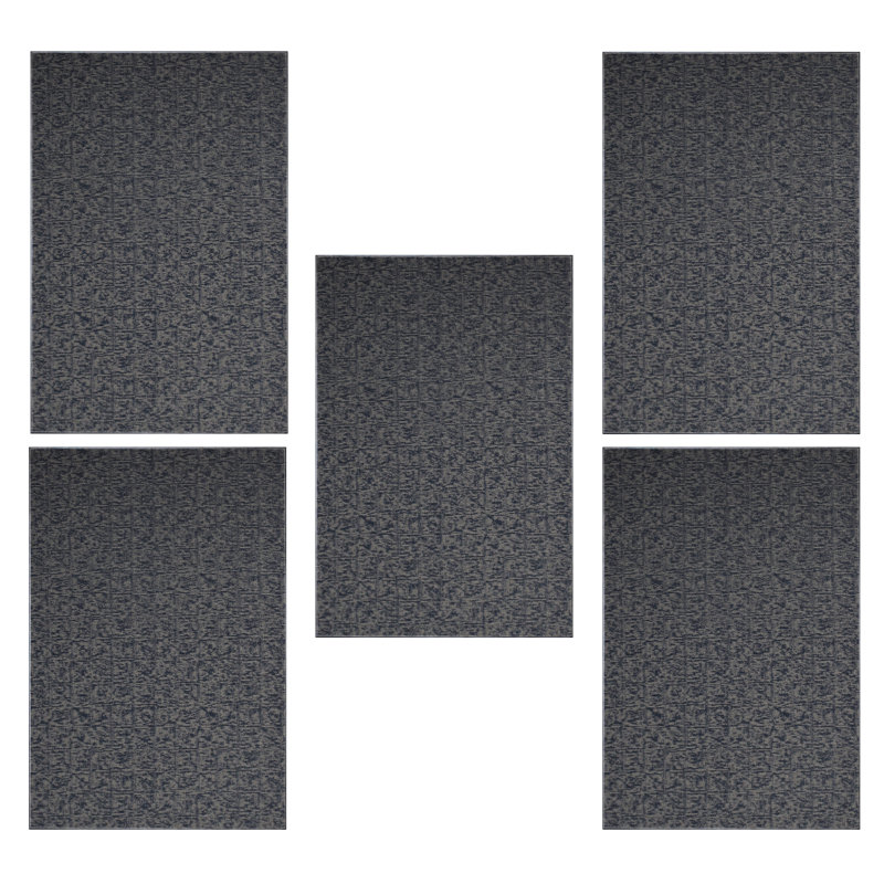 Ensemble de tapis intérieur / extérieur en nylon touffeté à la machine Leelyn, Rond 1 pi 6 po