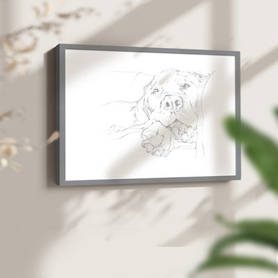 Lazy Dog I -Framed Print - Restickable