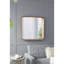 Miroir mural avec cadre en bois - 32 po x 32 po, design minimaliste pour le salon, la salle de bain et le vestibule. Bords incurvés doux, miroir 29,9 po x 29,9 po, bois de pin à 50%, 19,6 lb, brun style carré 32 po x 32 po-843876193