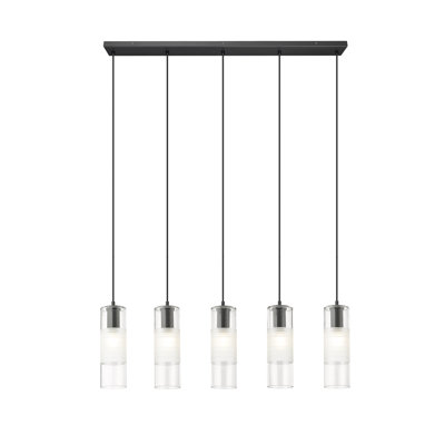 Lustre linéaire à 5 lumières pour îlot de cuisine Preisler