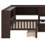 Lit plateforme en L avec lit gigogne, tiroirs de rangement et tablettes-197521496