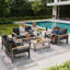 Ensemble de conversation de patio moderne en aluminium avec coussins amovibles faciles à nettoyer-1907389586