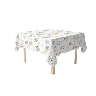 Square Tablecloth, 100% Cotton, 60x60", Ink Dots Allover