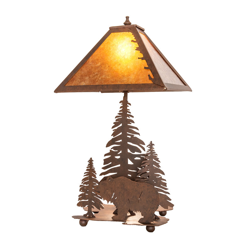 Rustic Lodge Table Lamp, Amber