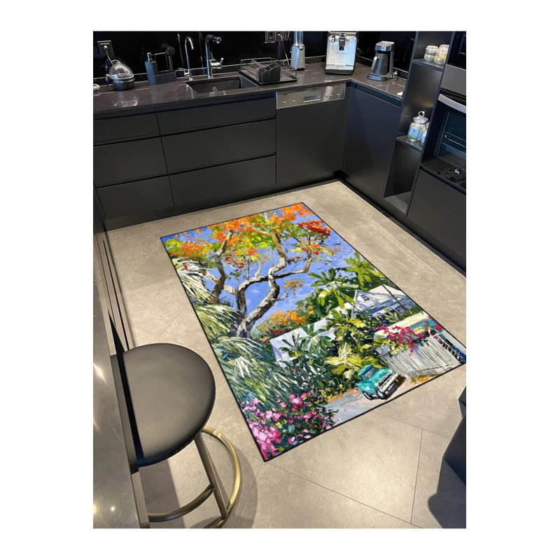 Woven Floor Carpet With A Striking Tree Branch Pattern, Runner 2'6" x 6'7"