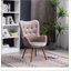 Fauteuil d'appoint contemporain en velours soyeux capitonné Doarnin, chocolat, alliant confort et élégance pour n'importe quelle pièce-1196047806
