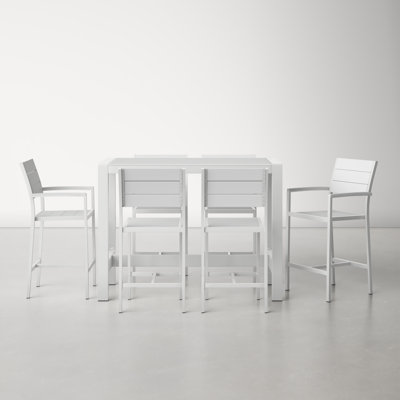 Betty Rectangular 6 - Person 59" Long Aluminum Bar Height Dining Set