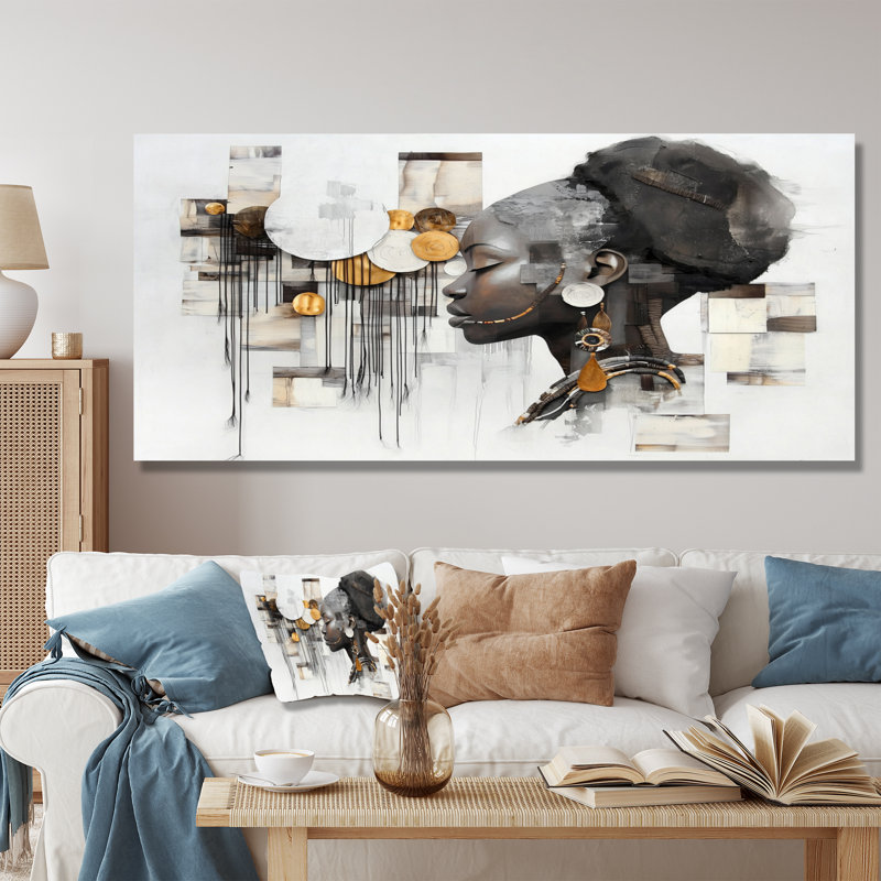 Spiritual Aura Of African Art I - People Metal Wall Decor, African Art Metal Print, 28" H x 60" W x 0.84" D