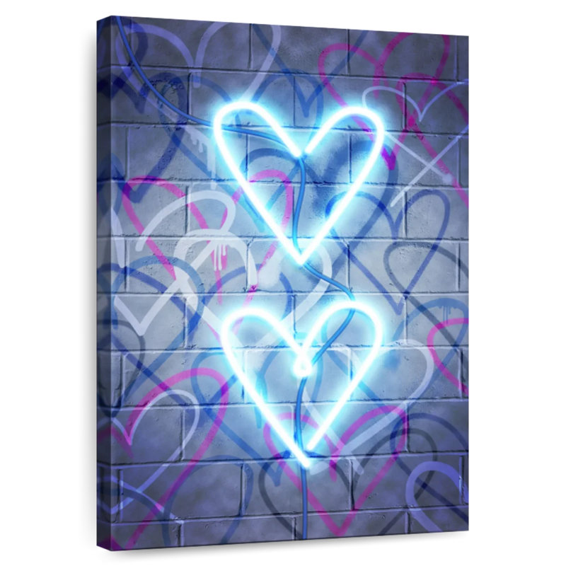 Hardie Neon Heart I, 12" H x 8" W