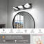 Luminaire de salle de bain pour salle de bain - Métal noir mat en acrylique à DEL, fixation murale minimaliste moderne pour miroir-1415675050-1415675048