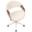 Chaise de bureau en noyer et crème