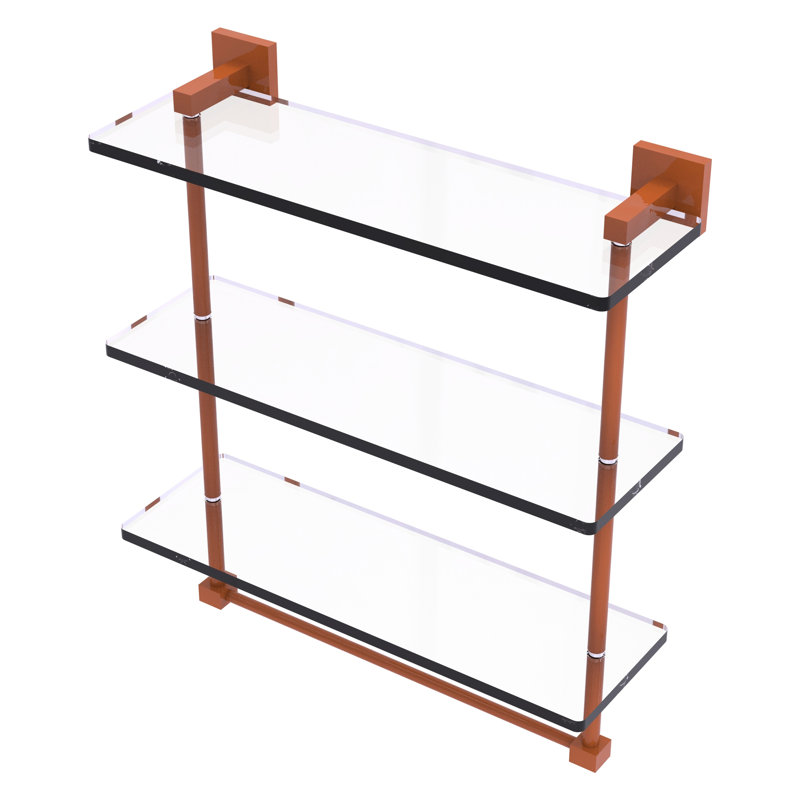 Étagère en verre à trois niveaux de la collection Montero avec barre à serviettes intégrée Montero, Étincelle d'automne