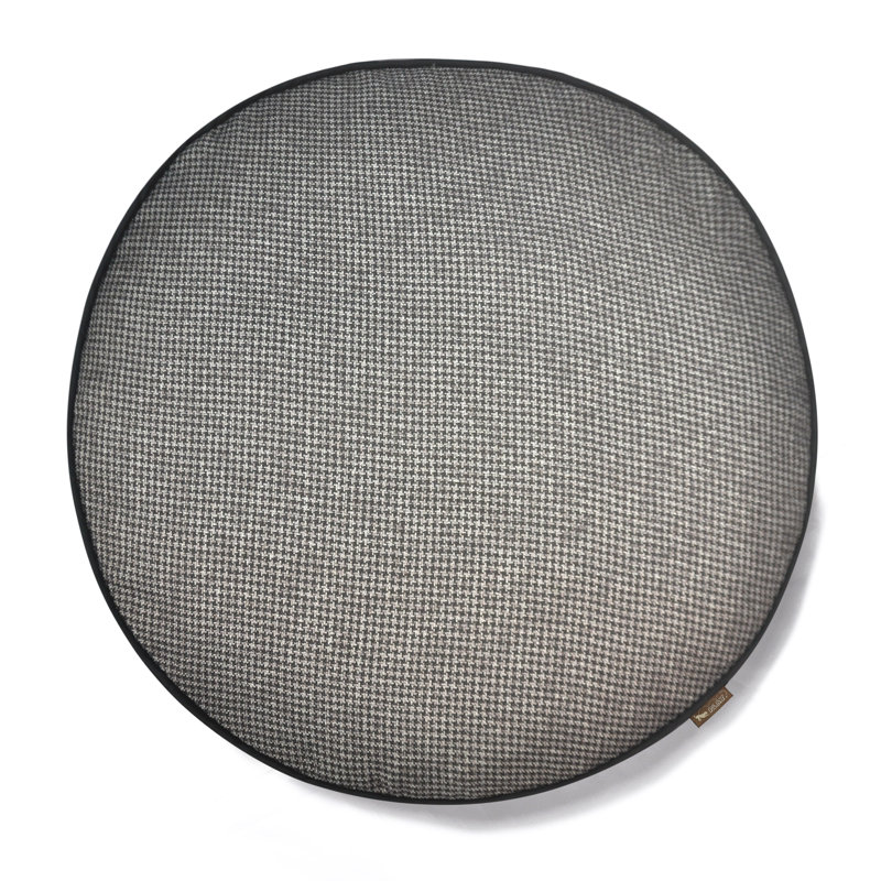 Lit pour chien Houndstooth, Petit (l 27,5 po x P 27,5 po x H 4,5 po), Noir / Gris