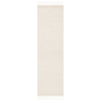 Tapis ivoire en laine tissé à la main Aldeline