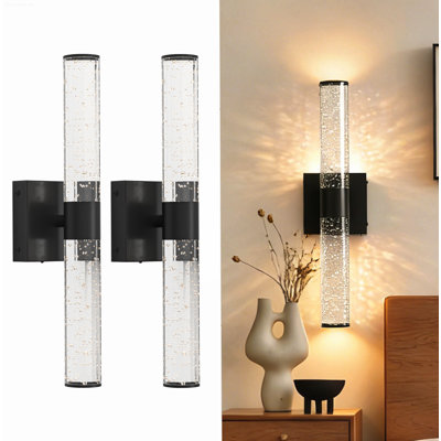 2-Pack Modern Vanity Lights for Mirror Dimmable Integrated LED Wall Fixture Copper