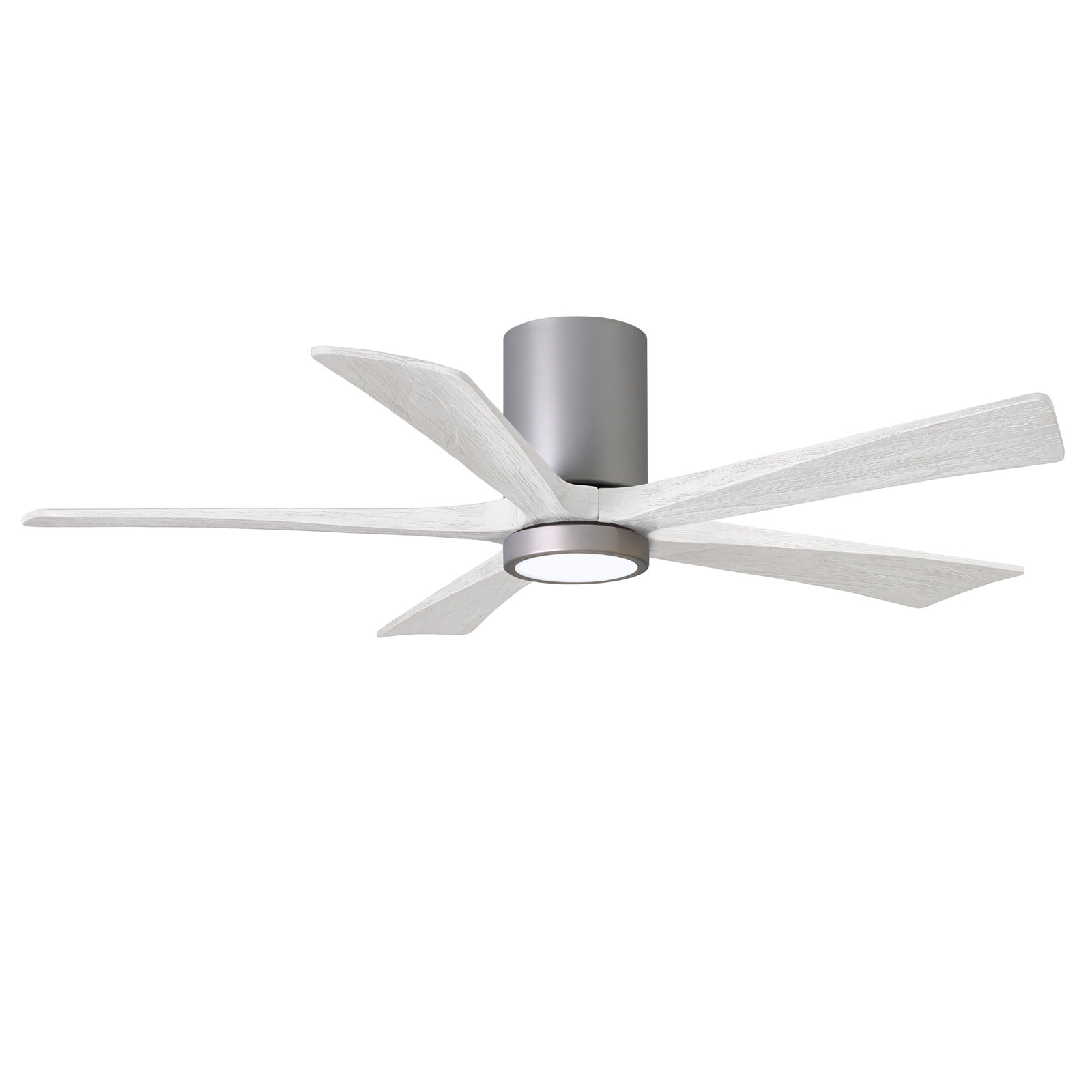 Irene Ceiling Fan with LED Light Kit, Brushed Nickel, 52", Matte White