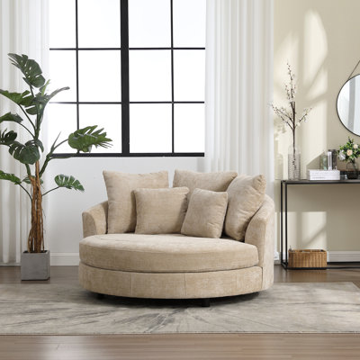 Fauteuil demi-tonneau rembourré avec housse