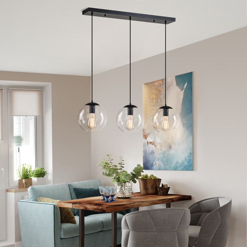 Luminaire suspendu pour îlot de cuisine 3 lumières Terron