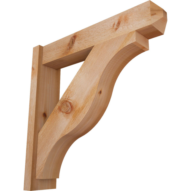 Persienne en bois rustique Funston Craftsman, P 28 po x H 28 po, Cèdre rouge de l'Ouest de 6 po (sciage brut)