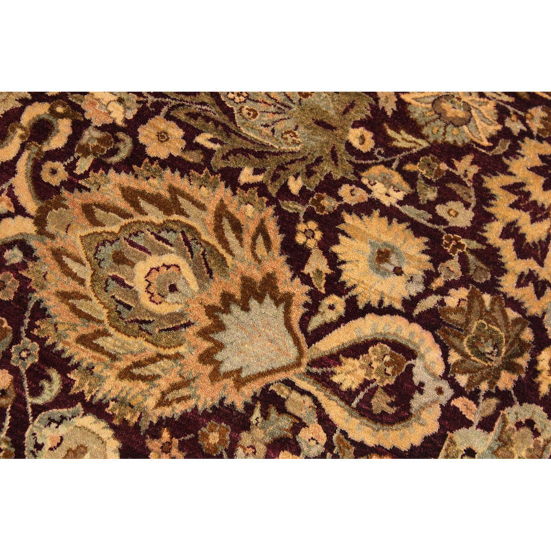 Tapis oriental brun en laine noué à la main 10 pi 1 po Devia