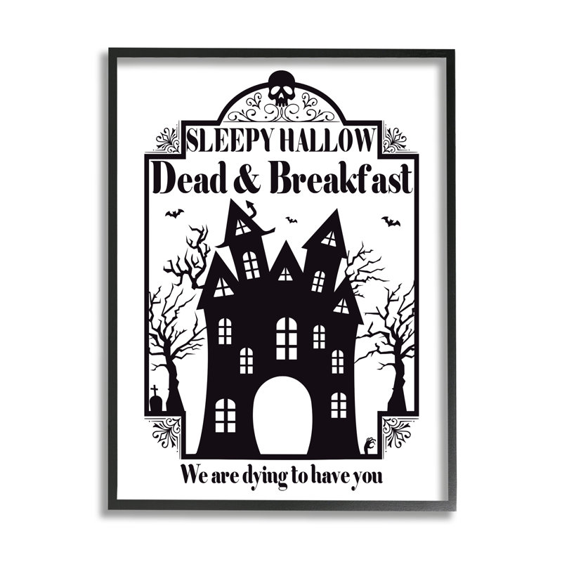 Image morte de la maison hantée Spooky, H 20 po x l 16 po x P 1,5 po, Giclée encadrée noir minuit