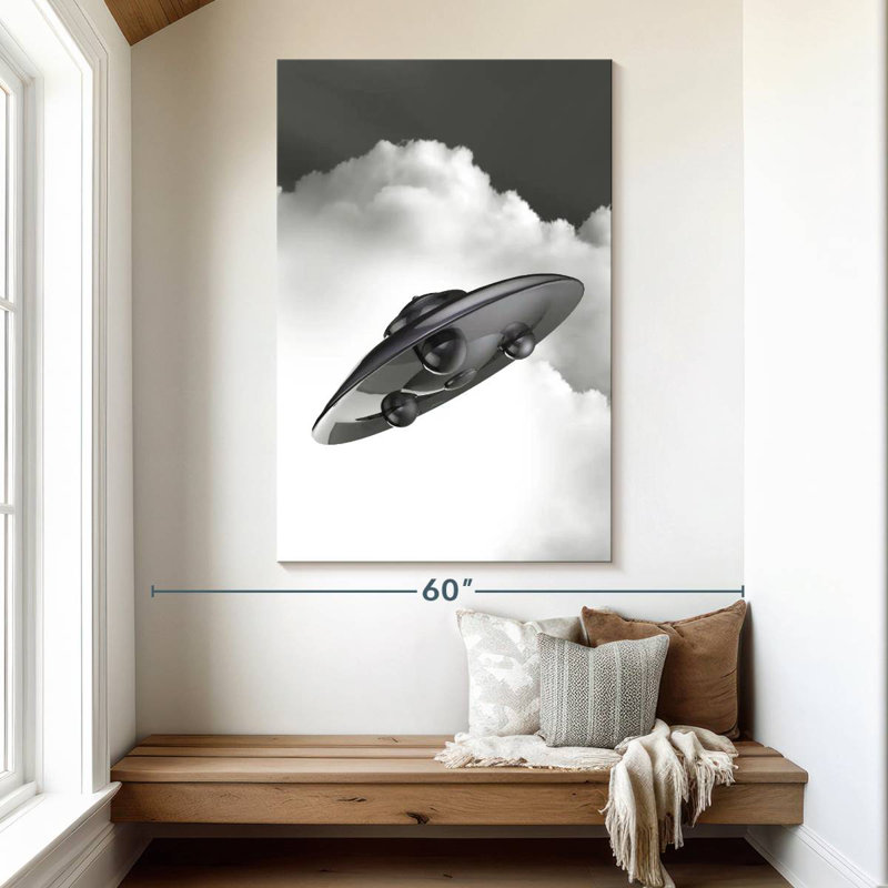 Kelan Flying Saucer In The Clouds, 51" H x 34" W