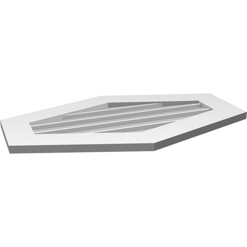 Ventilé vertical à pignon vertical 4/12 po, H 20 po x l 32 po x P 1 po