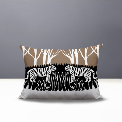 Maka Tiger Reversible Indoor/Outdoor Rectangle Pillow