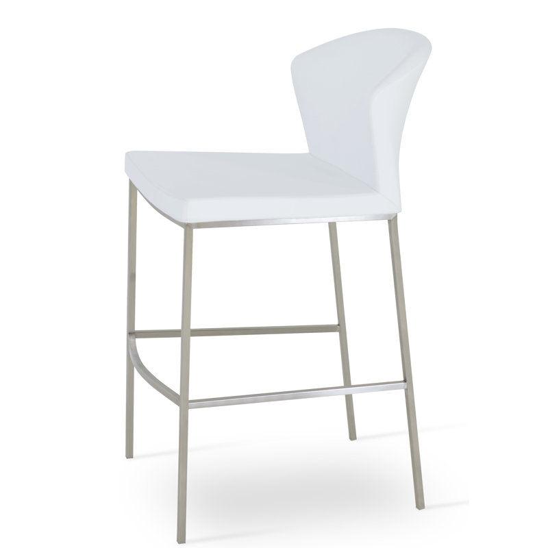 Tabouret de bar Capri, Similicuir blanc