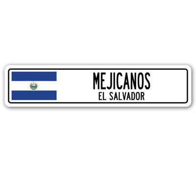 Panneau de signalisation en aluminium Mejicanos, drapeau du Salvador