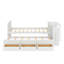Lit plateforme simple en bois avec bureau et tablette de rangement-338924145