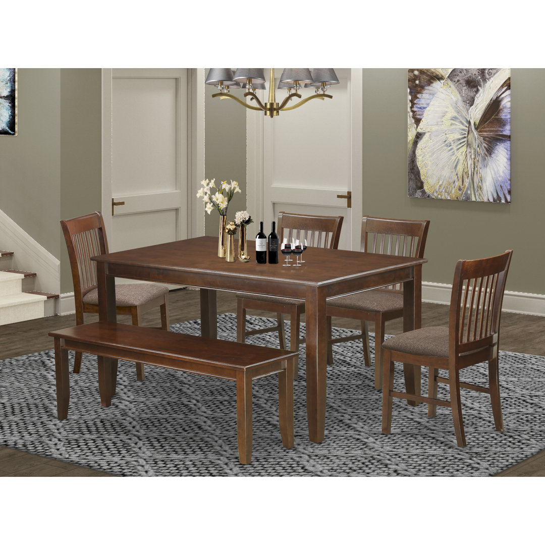 Sisneros Solid Wood Solid Wood Top Four Leg Dining Set Charlton Home®