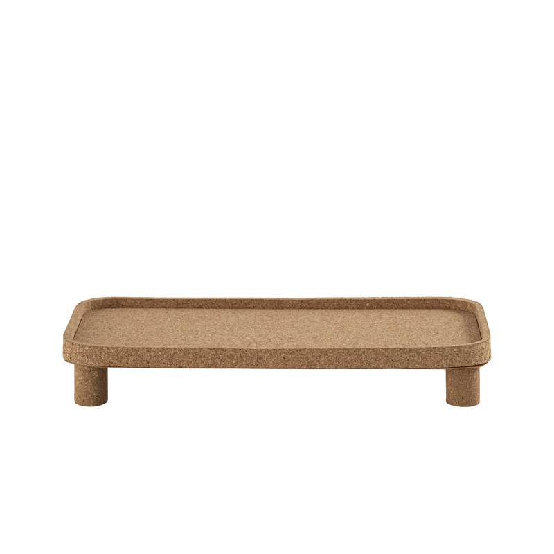 Plateau rectangulaire en liège large, L 7,5 po x P 15,25 po x H 2,25 po