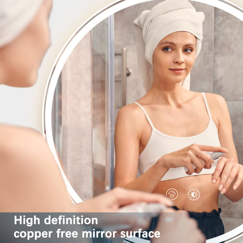 Heta Round LED Bathroom Mirror Anti-Fog Dimmable
