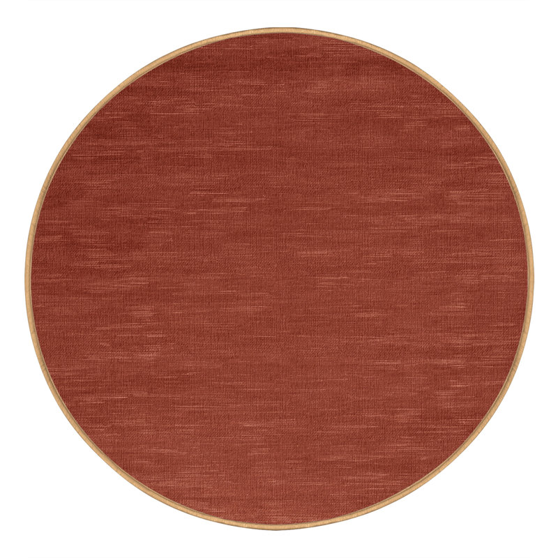 Machine Washable Solid Brown Area Rug, Round 7'