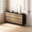 Armoire de rangement en rotin à 6 tiroirs au design naturel, idéale pour l'organisation de la chambre à coucher et du salon