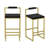 Modern Velvet Counter Height Bar Stools With Low Backrest Set Of 2 Upholstered Dining Stools For Kitchen Island-2086561222-2086561223