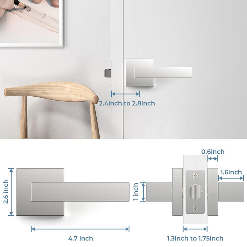 Ensemble de levier de porte Passage (Hall & Closet)