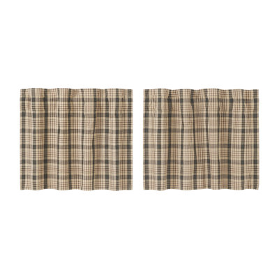 Holms Cotton Plaid Tailored Cafe Curtain