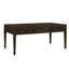 Table basse en placage brun foncé avec deux tiroirs et système de protection du plancher avec tiroir cannelé